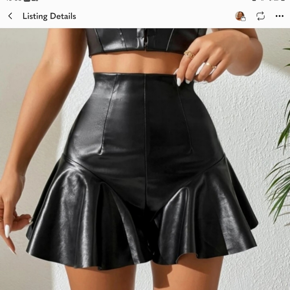 Leather like shorts